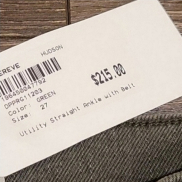 NWT! HUDSON HIGH RISE ORGANIC COTTON UTILITY STRAIGHT ANKLE JEANS / PANTS, 4 - Picture 2 of 7